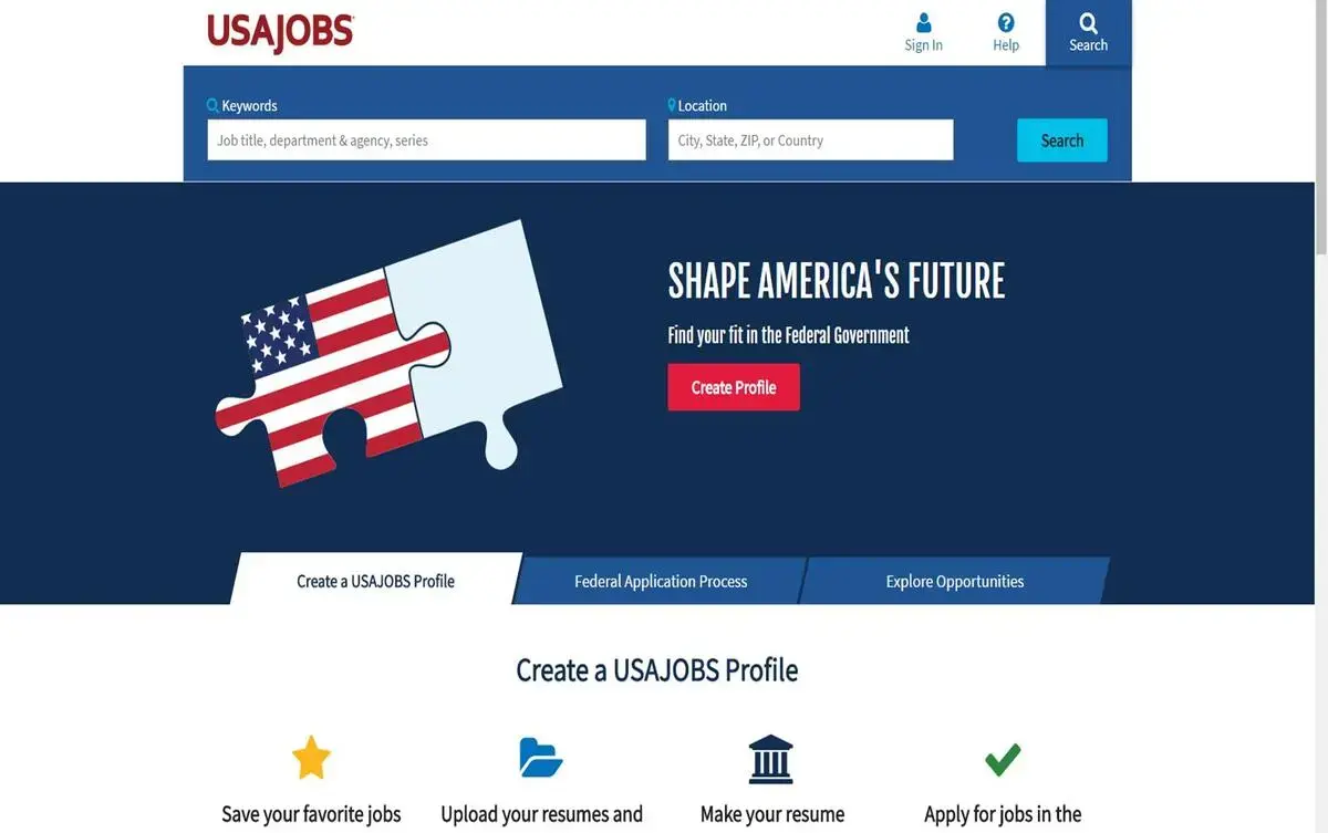 USA Jobs website