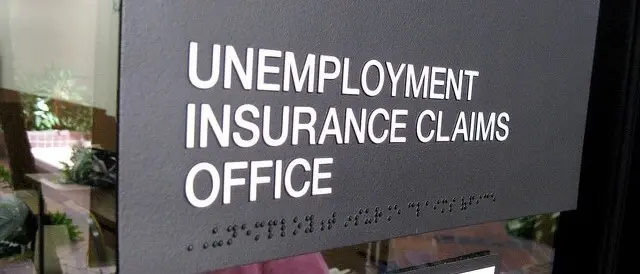 unemployment ensurance office sign on door