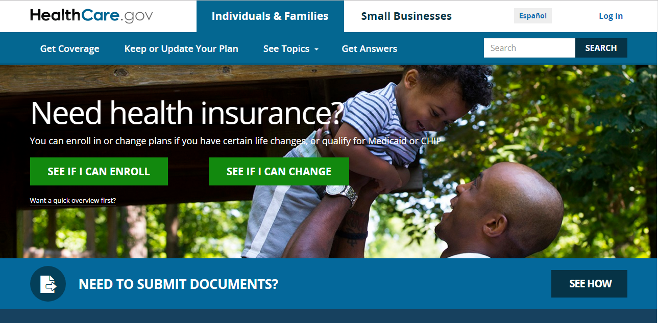 Healthcare gov website